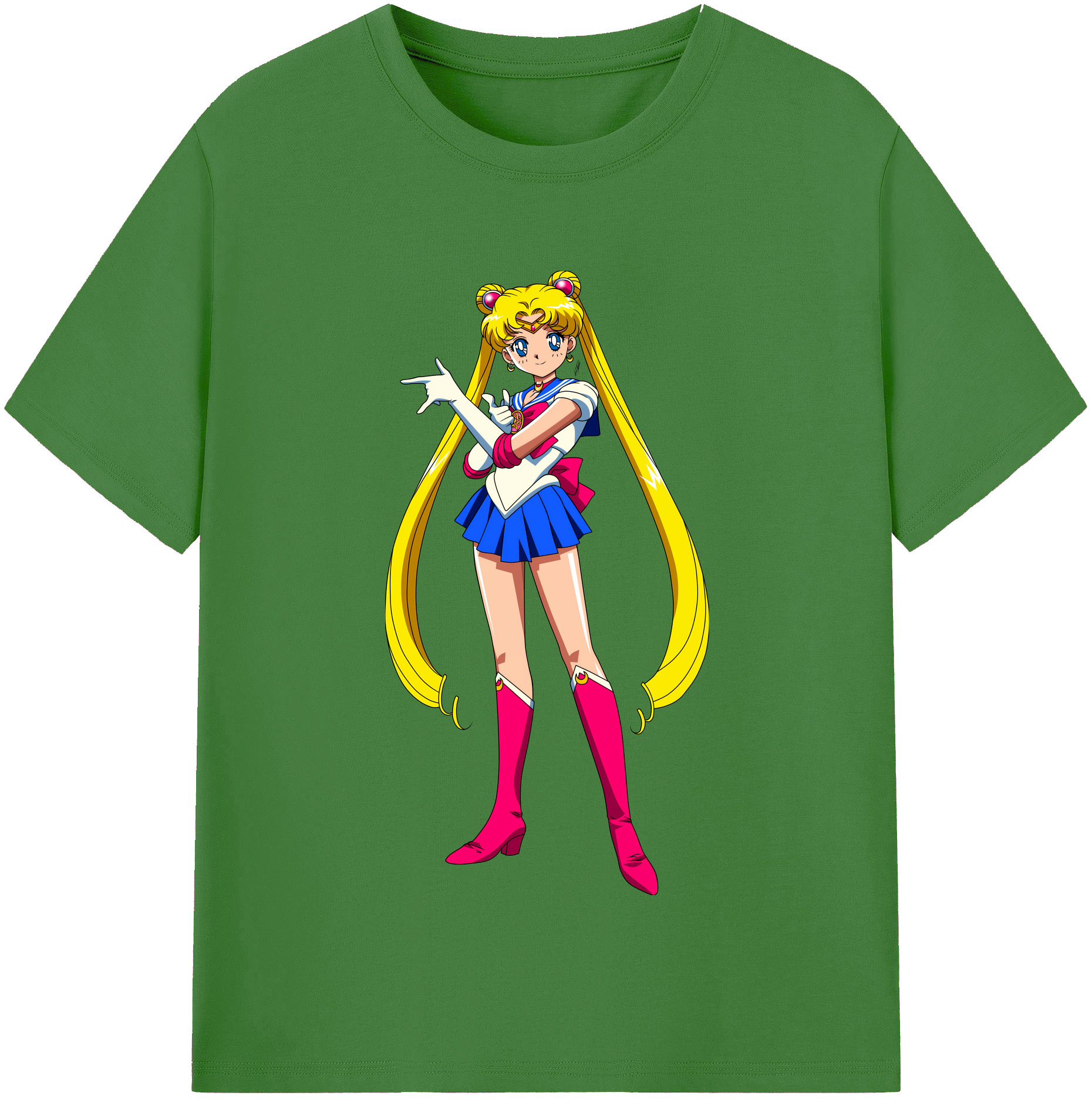 （画像用） 美少女戦士セーラームーン 月野 うさぎ つきの うさぎ Sailor Moon Tsukino Usagi レディースカジュアルプリントTシャツ（綿100％）